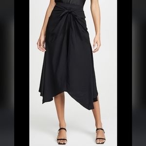 New! Vince Tie-Front Asymmetric Skirt in Black